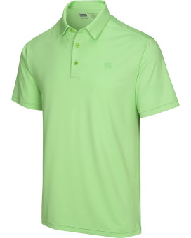 Three Sixty Six Golf Shirts For Men - Dry Fit Short-Sleeve Polo, Athletic Casual Collared T-Shirt Neon Green