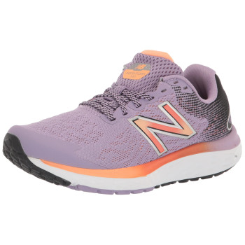 New Balance Womens Fresh Foam 680 V7 Running Shoe, Raw Amethystblackvibrant Orange, 6