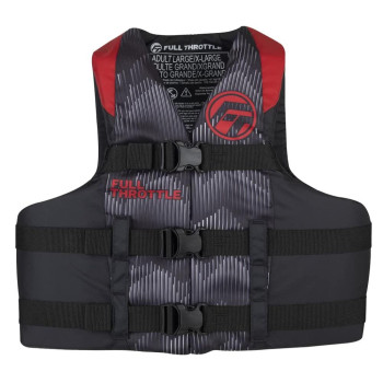 Full Throttle Adult Nylon Life Jacket Red Sm