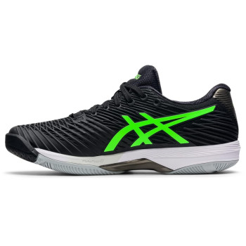 Asics Mens Solution Speed Flytefoam 2 Tennis Shoes, 6, Blackgreen Gecko