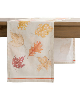 Maison D Hermine Colors Of Autumn 100 Cotton Table Runner Farmhouse Tabletop Cover For Home Kitchen Dining Dacor Parties Family Dinners Wedding Thanksgivingchristmas (Single Layer, 1450X108)