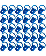Excelfu 30 Pack Small Steel D-Ring Tie Downs, D Rings Anchor Lashing Ring For Loads On Case Truck Cargo Trailers Rv Boats, Blue