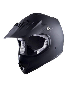 Wow Youth Kids Motocross Bmx Mx Atv Dirt Bike Helmet Racing Matt Black