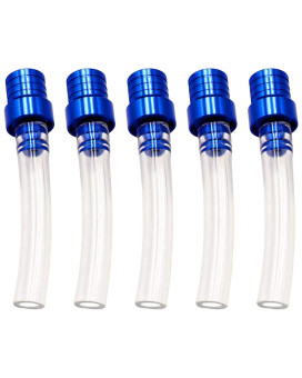 Taiss 5Pcs Motorcycle Gas Cap (Blue) Gas Fuel Tank Cap Vent, Breathing Tube Hose Two-Way Fuel-Saving Breather Cap, Suitable For All Off-Road Motorcycles, Atvsf-008-Bl-5P