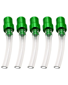 Taiss 5Pcs Motorcycle Gas Cap (Green) Gas Fuel Tank Cap Vent, Breathing Tube Hose Two-Way Fuel-Saving Breather Cap, Suitable For All Off-Road Motorcycles, Atvsf-008-Gr-5P