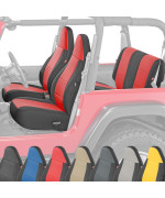 Diver Down Neoprene Seat Cover Set - Fits Jeep Tj 1997-2006 Wrangler - Front And Back Seat Set - Waterproof Custom Fit Seat Covers - Soft Padded Cushion Feel - Thermal Resistant - (Red, 97-02)