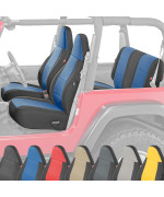 Diver Down Neoprene Seat Cover Set - Fits Jeep Tj 1997-2006 Wrangler - Front And Back Seat Set - Waterproof Custom Fit Seat Covers - Soft Padded Cushion Feel - Thermal Resistant - (Blue, 97-02)