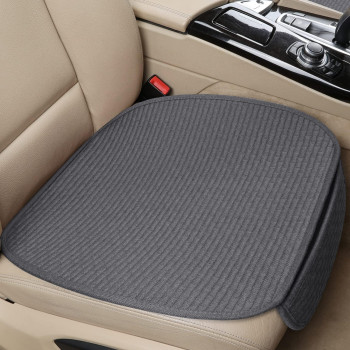 Car Seat Covers Cushion Pad, 2Pcs Bottom Seat Covers For Cars, Super Breathable, Warm In Winter And Cool In Summer, Anti-Slip, Storage Bags, Universal Front Seat Covers Fit For Most Sedans (2Pcs Gray)