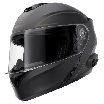 Sena Outrush R Bluetooth Modular Motorcycle Helmet With Intercom System (Matte Black, X-Large)