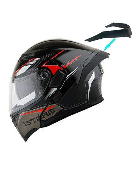 1Storm Motorcycle Modular Full Face Flip Up Dual Visor Helmet + Spoiler: Hb89 Storm Red