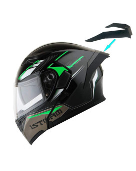 1Storm Motorcycle Modular Full Face Flip Up Dual Visor Helmet + Spoiler: Hb89 Storm Green