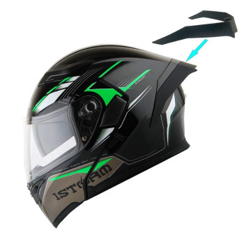 1Storm Motorcycle Modular Full Face Flip Up Dual Visor Helmet + Spoiler: Hb89 Storm Green