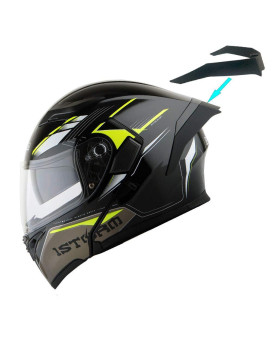 1Storm Motorcycle Modular Full Face Flip Up Dual Visor Helmet + Spoiler: Hb89 Storm Yellow