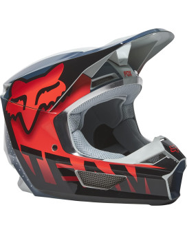 Fox Racing V1 Core Motocross Helmet, Trice Greyorange, Small