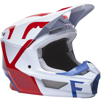 Fox Racing V1 Core Motocross Helmet, Skew Redwhiteblue, Small