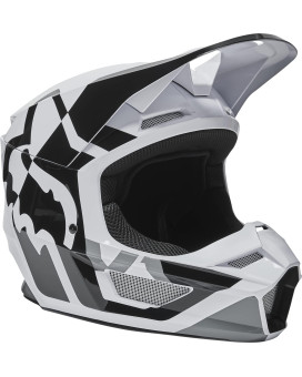 Fox Racing V1 Core Motocross Helmet, Lux Blackwhite, Small