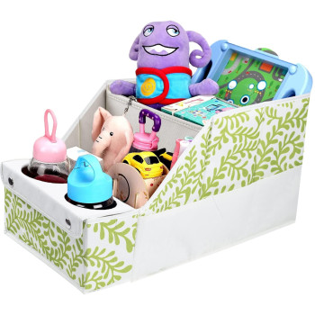 Movable Collapsible Car Seat Organizer Lime Leaves Console Front Or Backseat 12 Multi-Compartment Car Interior Storage Box