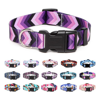 Suredoo Adjustable Dog Collar With Patterns, Ultra Comfy Soft Nylon Breathable Pet Collar For Small Medium Large Dogs (L, Arrow)