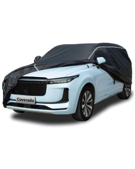 Car Cover Waterproof All Weather Suv - Coverado Black Car Cover Uv Protection With Zipper Door, Cotton Backing Snowproof Hail Protection Windproof, Universal Fit For Suv (206-215)