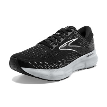 Brooks Glycerin 20 Lightweight Sneakers For Women - Durable And Breathable Air Mesh Upper Offers A Secure Fit Blackwhitealloy 85 D - Wide