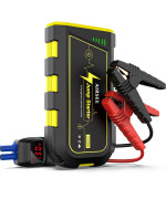 Airsee Jump Starter, 2200A Peak Current 20800Mah Portable Car Jump Starter Battery Pack For Up To 80L Gas And 65L Diesel Engines, 12V Jump Box Auto Battery Booster With Built-In Led Flashlight