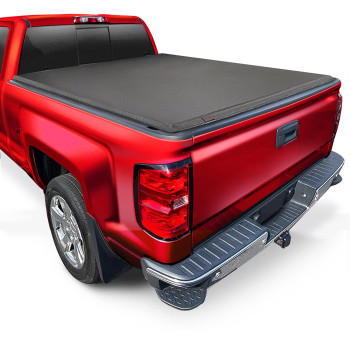 Maxmate Soft Quad-Fold Truck Bed Tonneau Cover Compatible With 2007-2013 Chevy Silverado Gmc Sierra 1500 59 (69) Bed Tcc484003