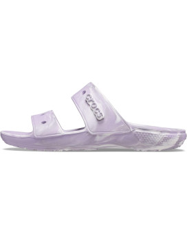 Crocs Unisex-Adult Classic Tie Dye Two-Strap Sandals, Lavendermulti, 13 Men15 Women