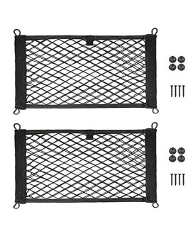 Seepong 2 Pack Large Cargo Net For Trunk, Rv, Boats Storage Mesh Pocket Net With 4 Mounting Screw And Builtin Hooks 18 X 98 Inch