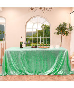 Fyledaee Rectangular Mint Green Sequin Tablecloth 60X120 Inch Glittering Shimmer Tablecloth For Wedding Tablecloth