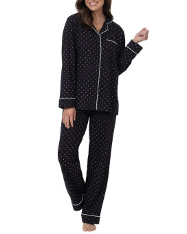 Pajamagram Pajama Sets For Women Soft - Women Sleepwear, Black Gray Dot, Xs