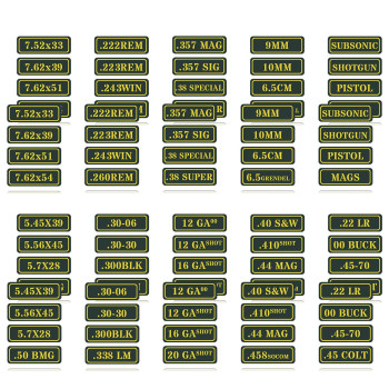 Ammo Can Vinyl Sticker Set Decal Label 410 44 45-70 22 223 308 9Mm 380 45 556 762 (80 Pack40 Varieties)Choose Your Version