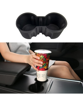 Carwiner Cup Holder For Tesla Model 3Y 2021 2022 2023 Center Console Accessories Slot Slip Limit Clip Water Cup Hoder Insert