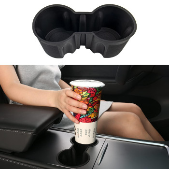 Carwiner Cup Holder For Tesla Model 3Y 2021 2022 2023 Center Console Accessories Slot Slip Limit Clip Water Cup Hoder Insert