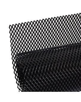 Aggauto 47X16 Inches Car Pickup Truck Grill Mesh Spoiler Bumper Vent Aluminum Alloy Automotive Grille Insert Air Intake Racing Rhombic Hole 6X12Mm Black