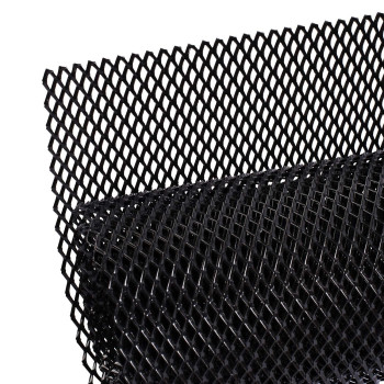 Aggauto 47X16 Inches Car Pickup Truck Grill Mesh Spoiler Bumper Vent Aluminum Alloy Automotive Grille Insert Air Intake Racing Rhombic Hole 6X12Mm Black