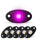 Ly8 6 Pods Led Rock Lights Kits Purple Neon Underglow Lights For Car Trucks Atv Utv Suv Jeep Boat Underbody Glow Trail Rig Lights Waterproof (Purple)