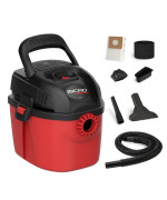Shop-Vac 2021000 Micro Wetdry Vac Portable Compact Micro Vacuum With Collapsible Handle Wall Bracket & Multifunction Accessories Uses Type A Filter Bag & Type Mm Foam Sleeve
