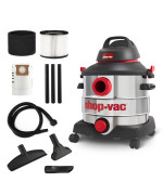 Shop-Vac 8 Gallon 6.0 Peak Hp Wetdry Vacuum, Stainless Steel Tank, Portable Shop Vacuum With Multifunctional Attachments For Jobsite, Garage & Workshop. 5989400