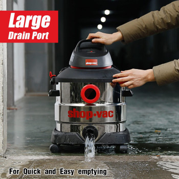 Shop-Vac 8 Gallon 6.0 Peak Hp Wetdry Vacuum, Stainless Steel Tank, Portable Shop Vacuum With Multifunctional Attachments For Jobsite, Garage & Workshop. 5989400