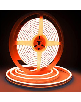 Lamomo Led Neon Rope Light Orange Dimmable Led Strip Lights With Remote, 164 Ft5M Ip68 Waterproof Silicone Rope Light For Indooroutdoors Home Decorationdiy(Power Accessory Include)