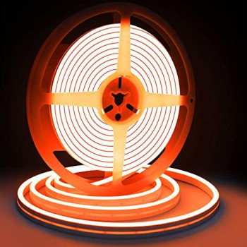 Lamomo Led Neon Rope Light Orange Dimmable Led Strip Lights With Remote, 164 Ft5M Ip68 Waterproof Silicone Rope Light For Indooroutdoors Home Decorationdiy(Power Accessory Include)