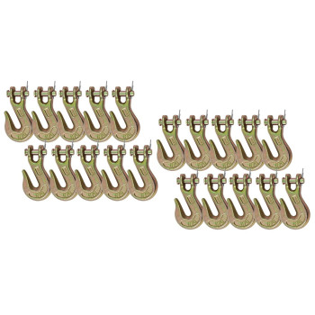 Mytee Products (20 Pack) 38 Grade 70 Clevis Grab Hooks Wrecker Tow Chain Flatbed Truck Trailer