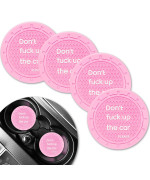 4 Pcs Car Coasters For Cup Holders, Shanshui Cup Holder Insert Anti-Slip Silicone Cup Holder Car Coasters Interior Accessories For Women Fit Most Cars (Pink 4Pcs)