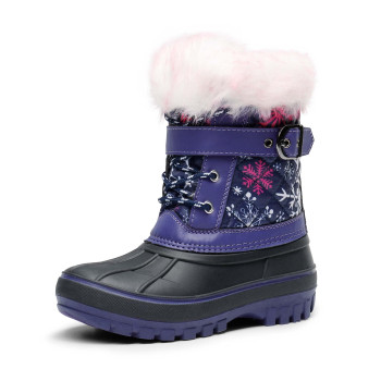 Dream Pairs Boys Faux Fur-Lined Insulated Waterproof Winter Snow Boots Kriver-3 Purplefuchsia 13 Little Kid