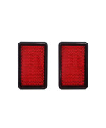 Stick-On Red Rectangular Reflectors - Safety Spoke Reflective Quick Mount Custom Accessories Adhesive Reflector For Warehousing, Boats, Service Utility Trucks, Vans (Red-267X169X031 Inch,2Pcs)