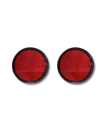 Stick-On Red Round Reflectors - Safety Spoke Reflective Quick Mount Custom Accessories Adhesive Reflector For Mailboxes, Garbage Cans, Car, Trailer, Truck And Bike (Red-D:236Xh:055 Inch, 2Pcs)