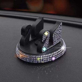 Mlovesie Bling Bling Anti-Slip Phone Hold Dashboard Crystal Car Sticky Cellphone Mount Non-Slip Universal Fit White