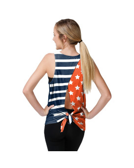 Denver Broncos Nfl Womens Americana Tie-Back Sleeveless Top - M