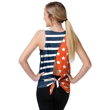 Denver Broncos Nfl Womens Americana Tie-Back Sleeveless Top - M