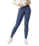 Hue Womens Ultra Soft Fleece Lined Denim Leggings, Medium Wash, X-Large